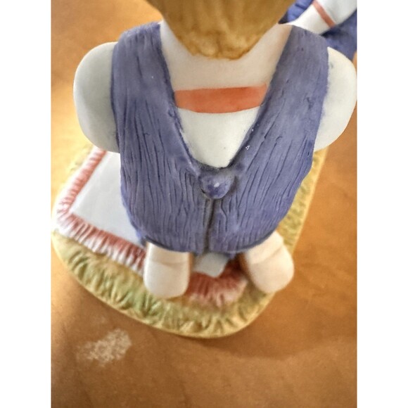 Home Interiors Gifts 1998 Denim Days "The Picnic #15321” picnic basket apple Kid - Picture 11 of 14